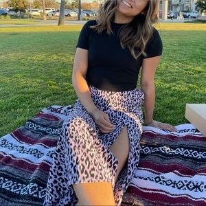 BP cheetah print midi skirt